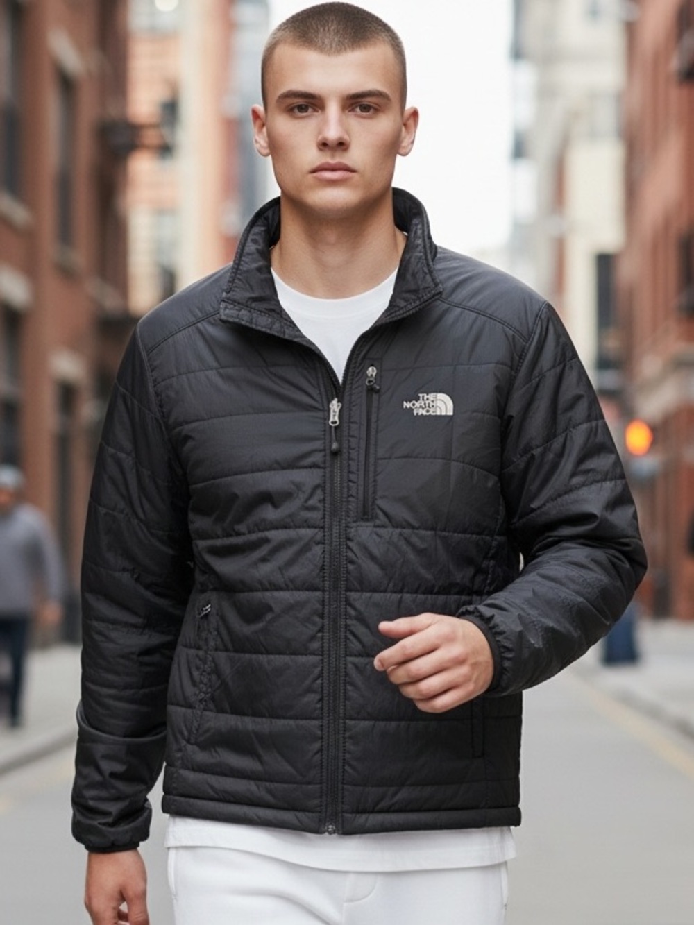 North Face Black Quilted Puffer Primaloft Jacket Men’s SZ M EUC Gorpcore Winter